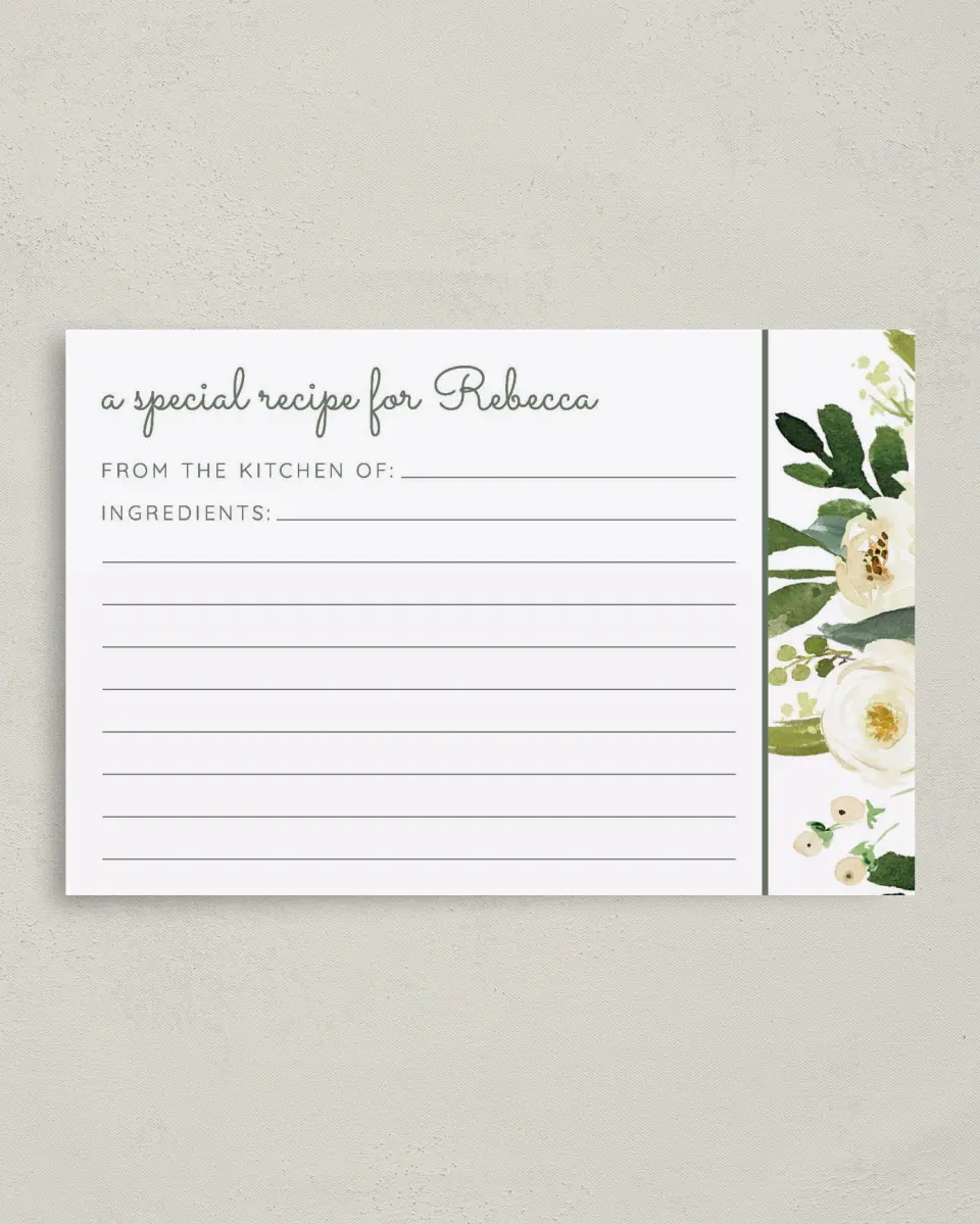 This is a 4" x 6" Personal Stationery called Bridal Blooms printed in full color on Premium Smooth paper