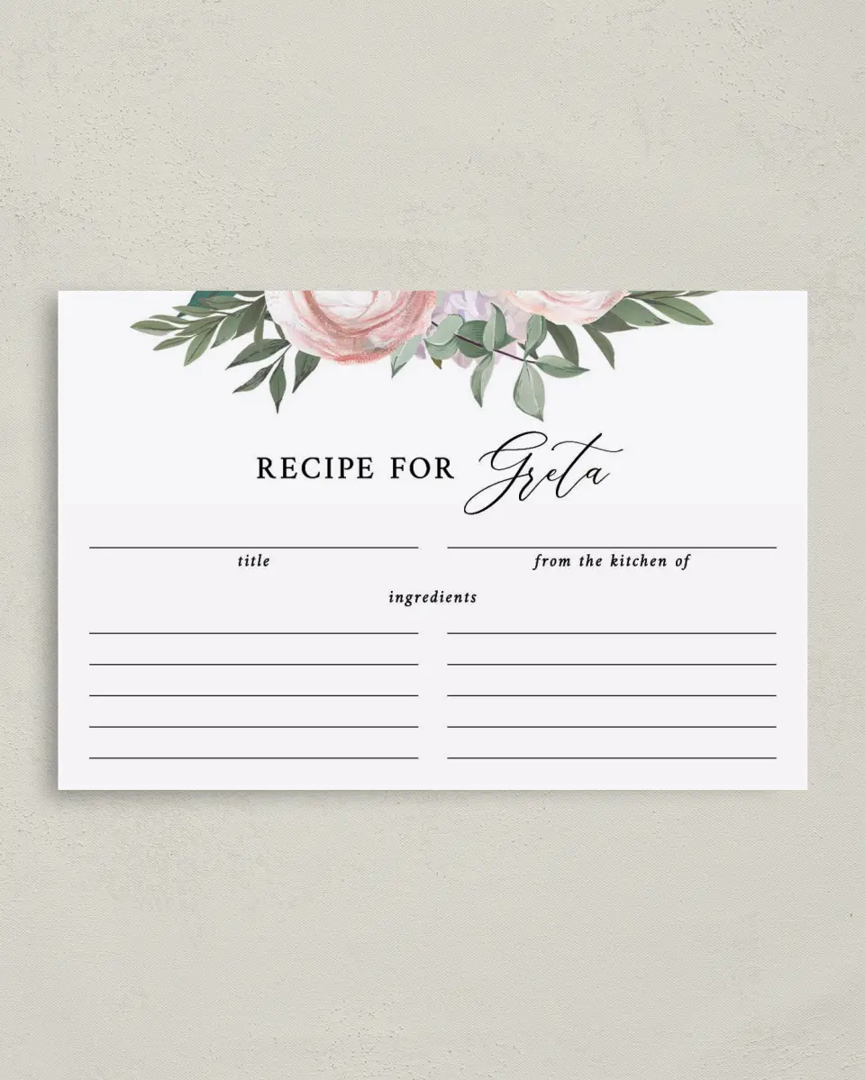 This is a 4" x 6" Personal Stationery called Gouache Roses printed in full color on Premium Smooth paper