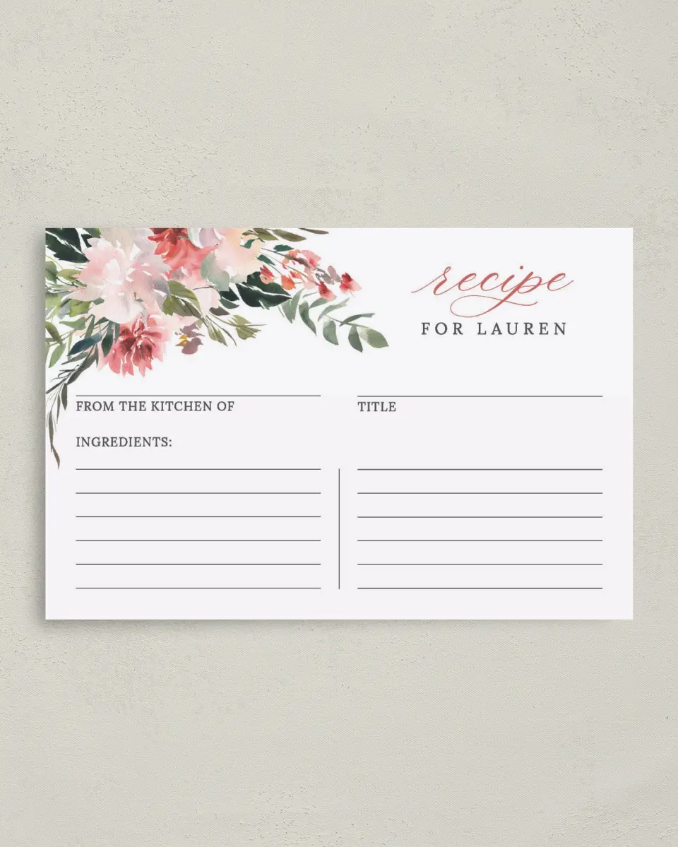 This is a 4" x 6" Personal Stationery called Blooming Brunch printed in full color on Premium Smooth paper