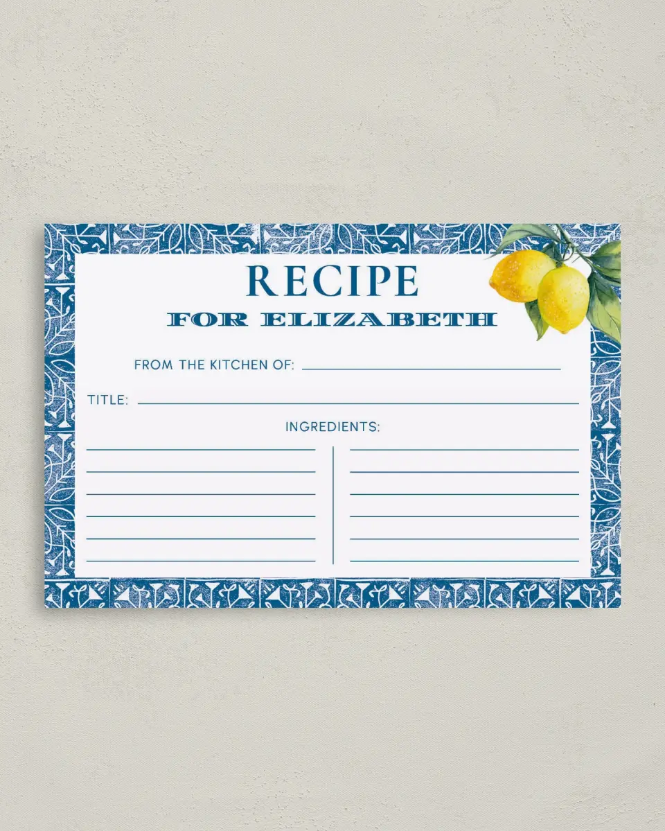 This is a 4" x 6" Personal Stationery called Tiled Lemon printed in full color on Premium Smooth paper