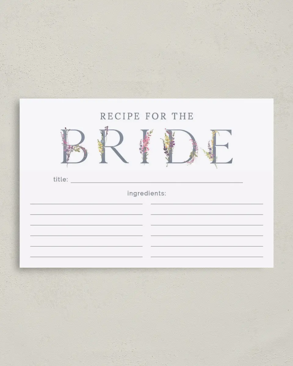 This is a 4" x 6" Personal Stationery called Bride Florals printed in full color on Premium Smooth paper