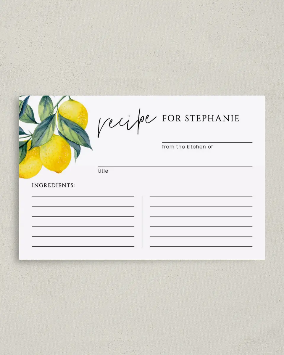 This is a 4" x 6" Personal Stationery called Main Squeeze printed in full color on Premium Smooth paper