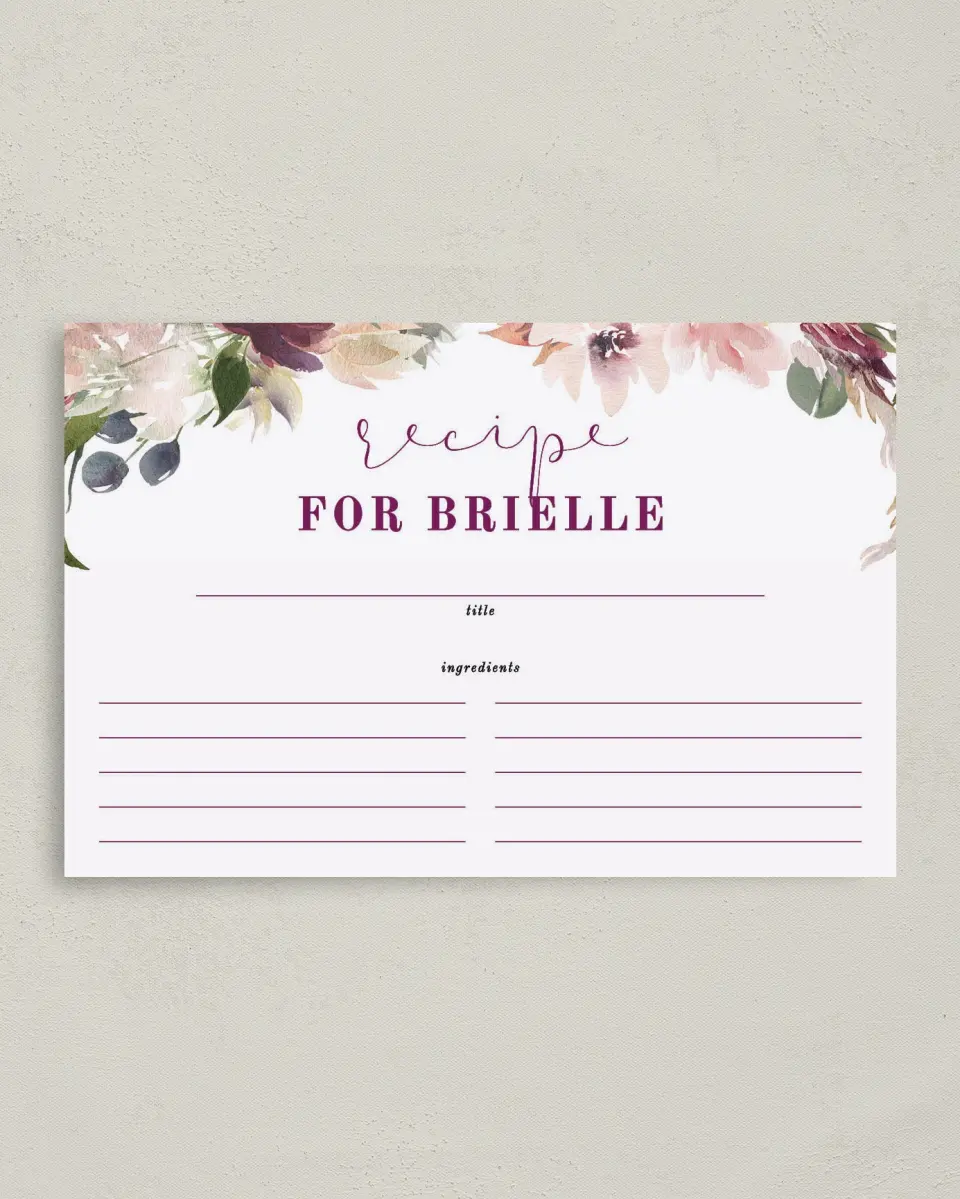 This is a 4" x 6" Personal Stationery called Floral Brunch printed in full color on Premium Smooth paper