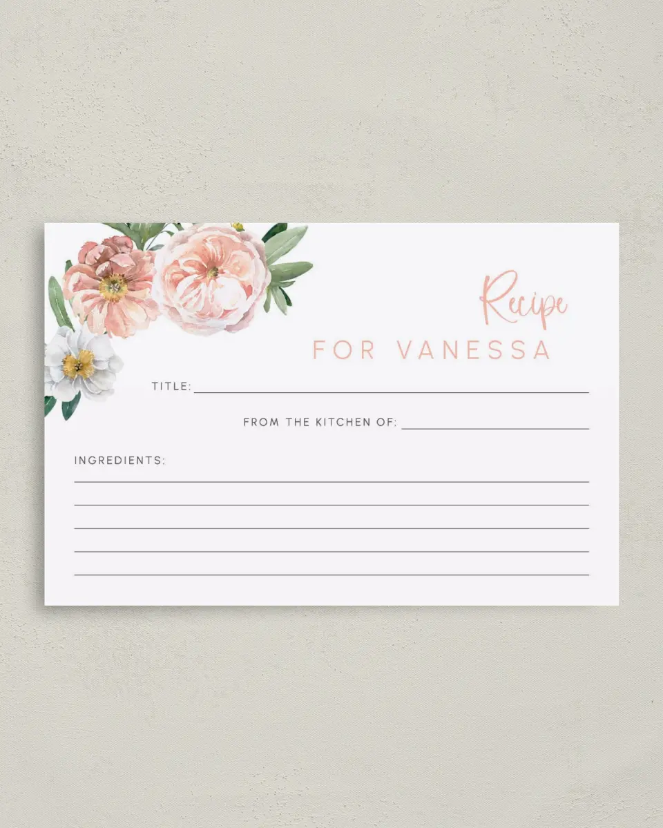 This is a 4" x 6" Personal Stationery called Pink Blossoms printed in full color on Premium Smooth paper