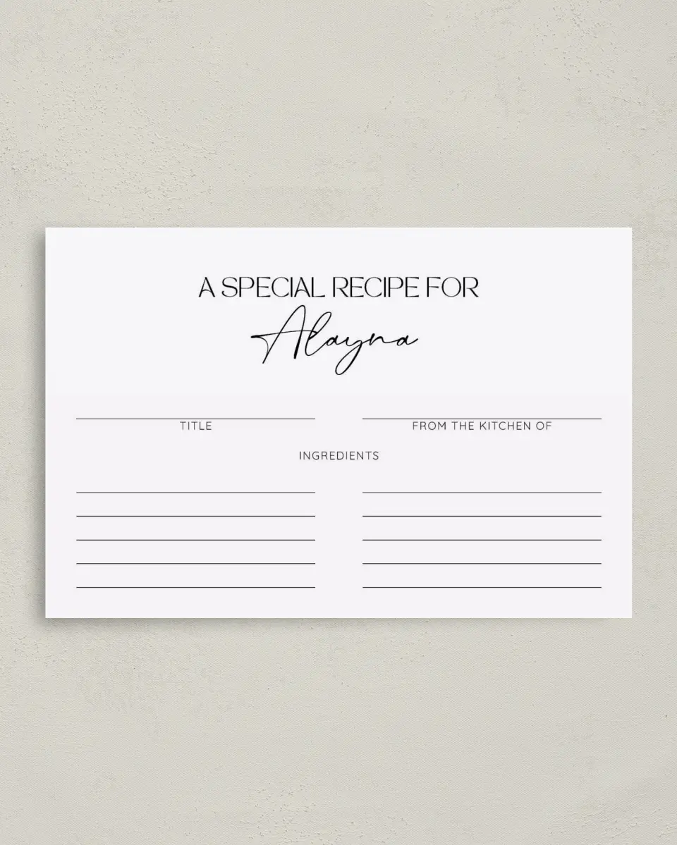 This is a 4" x 6" Personal Stationery called Honored Bride printed in full color on Premium Smooth paper