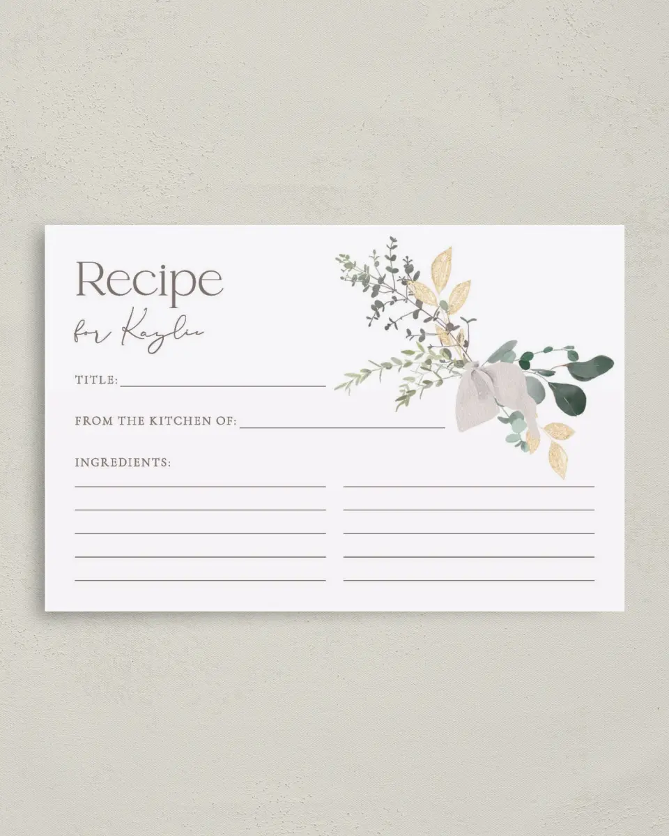 This is a 4" x 6" Personal Stationery called Botanical Bow printed in full color on Premium Smooth paper