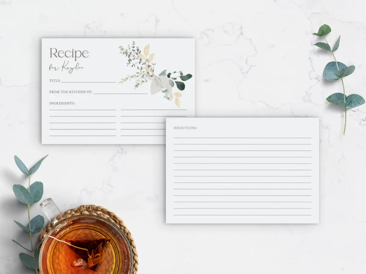 Recipe Card Back View