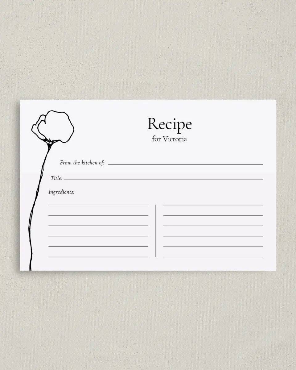 This is a 4" x 6" Personal Stationery called Poppy Girl printed in full color on Premium Smooth paper