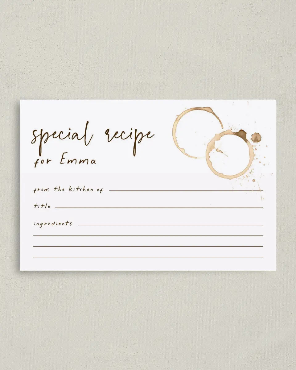 This is a 4" x 6" Personal Stationery called Love is Brewing printed in full color on Premium Smooth paper