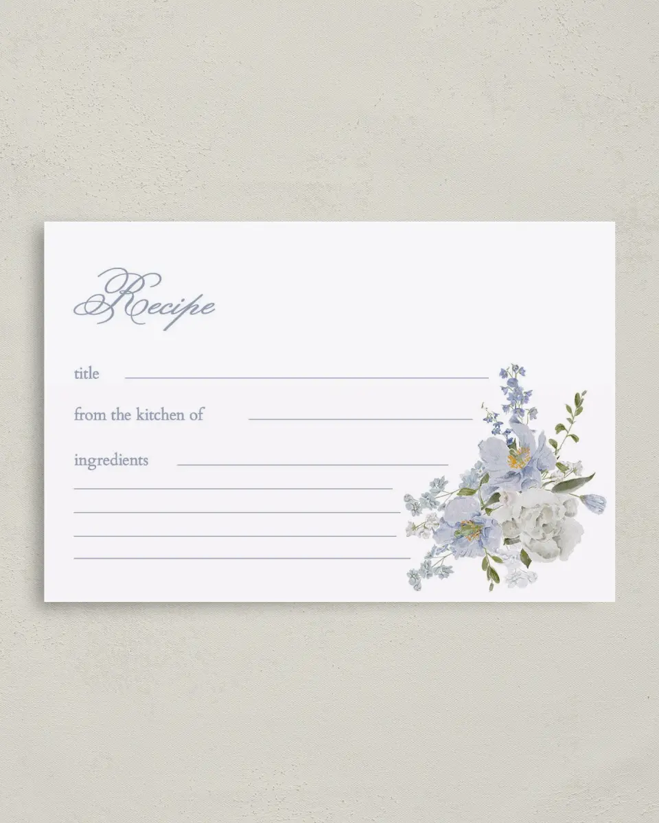 This is a 4" x 6" Personal Stationery called Bridal Blossoms printed in full color on Premium Smooth paper