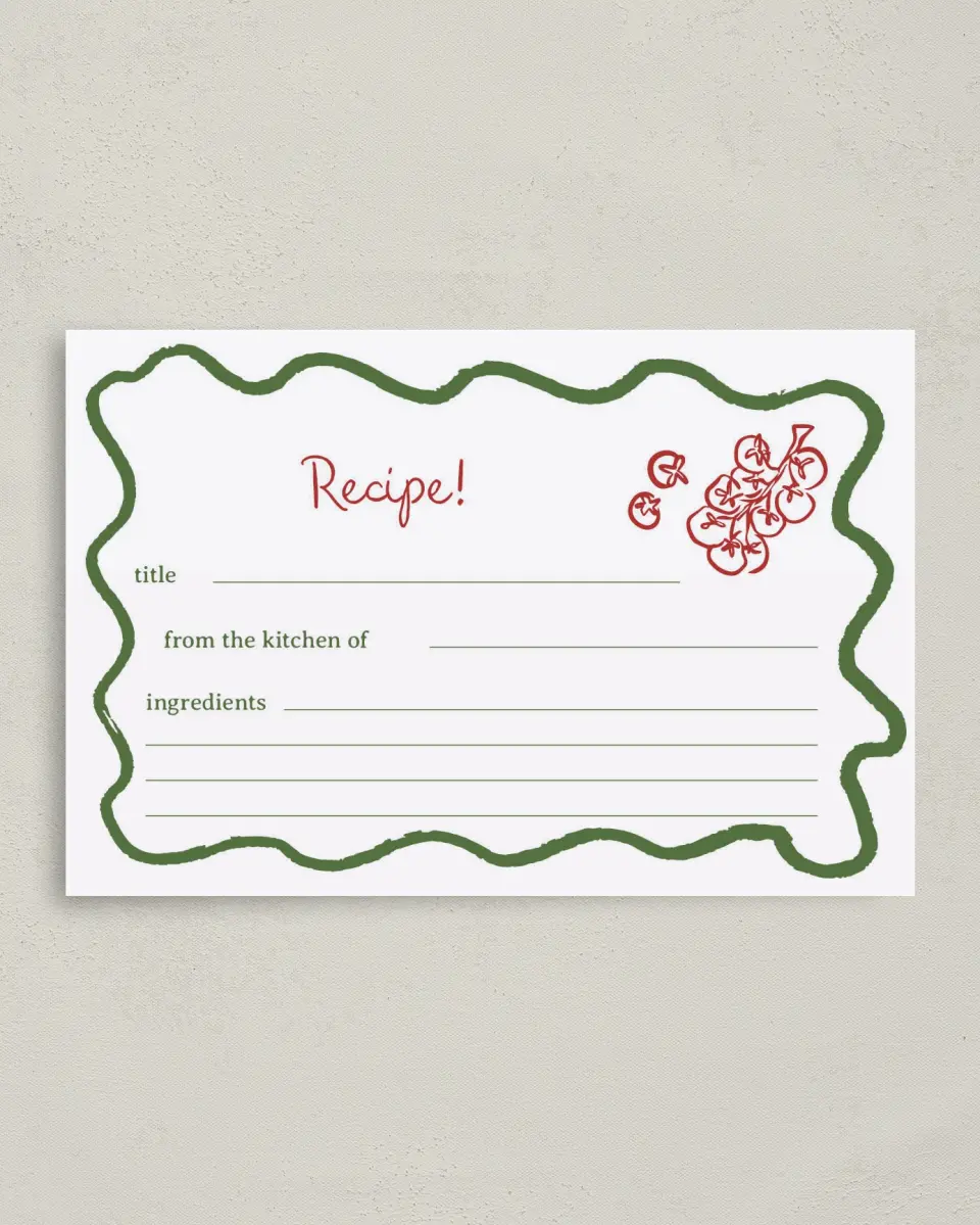 This is a 4" x 6" Personal Stationery called Off the Market printed in full color on Premium Smooth paper