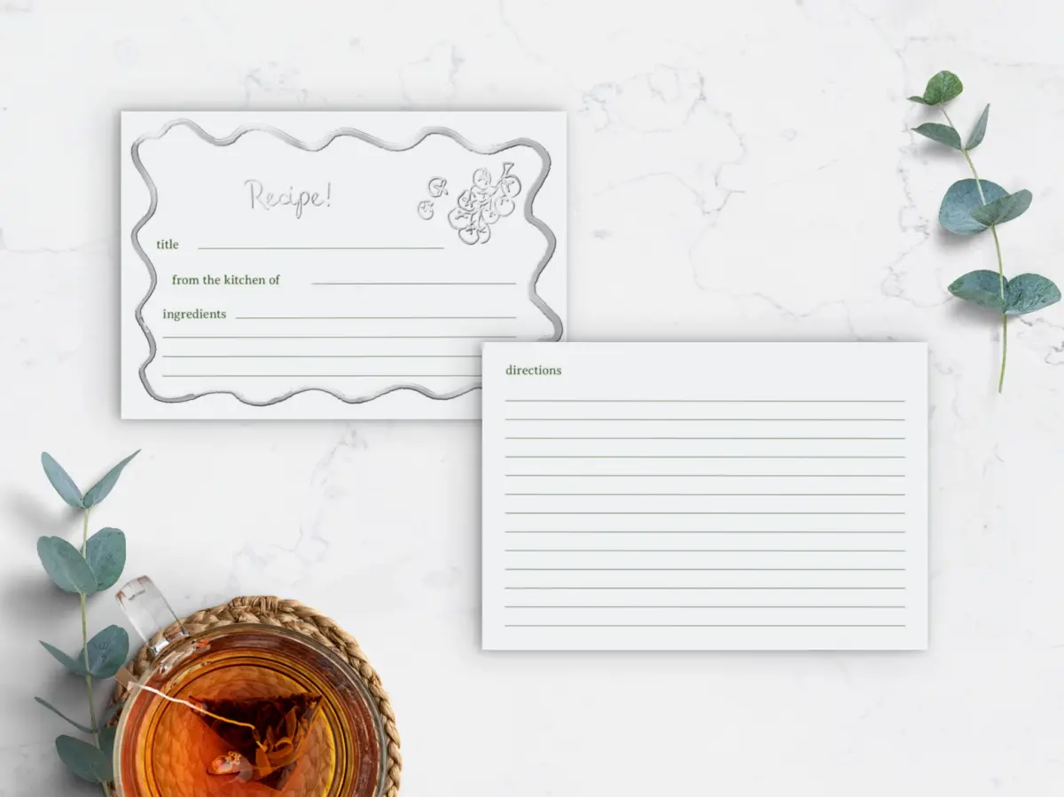 Recipe Card Back View
