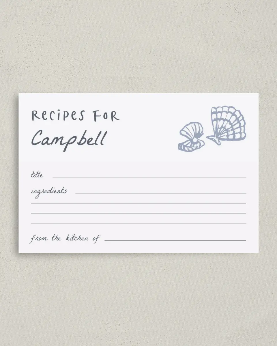 This is a 4" x 6" Personal Stationery called Shell-ebrate printed in full color on Premium Smooth paper