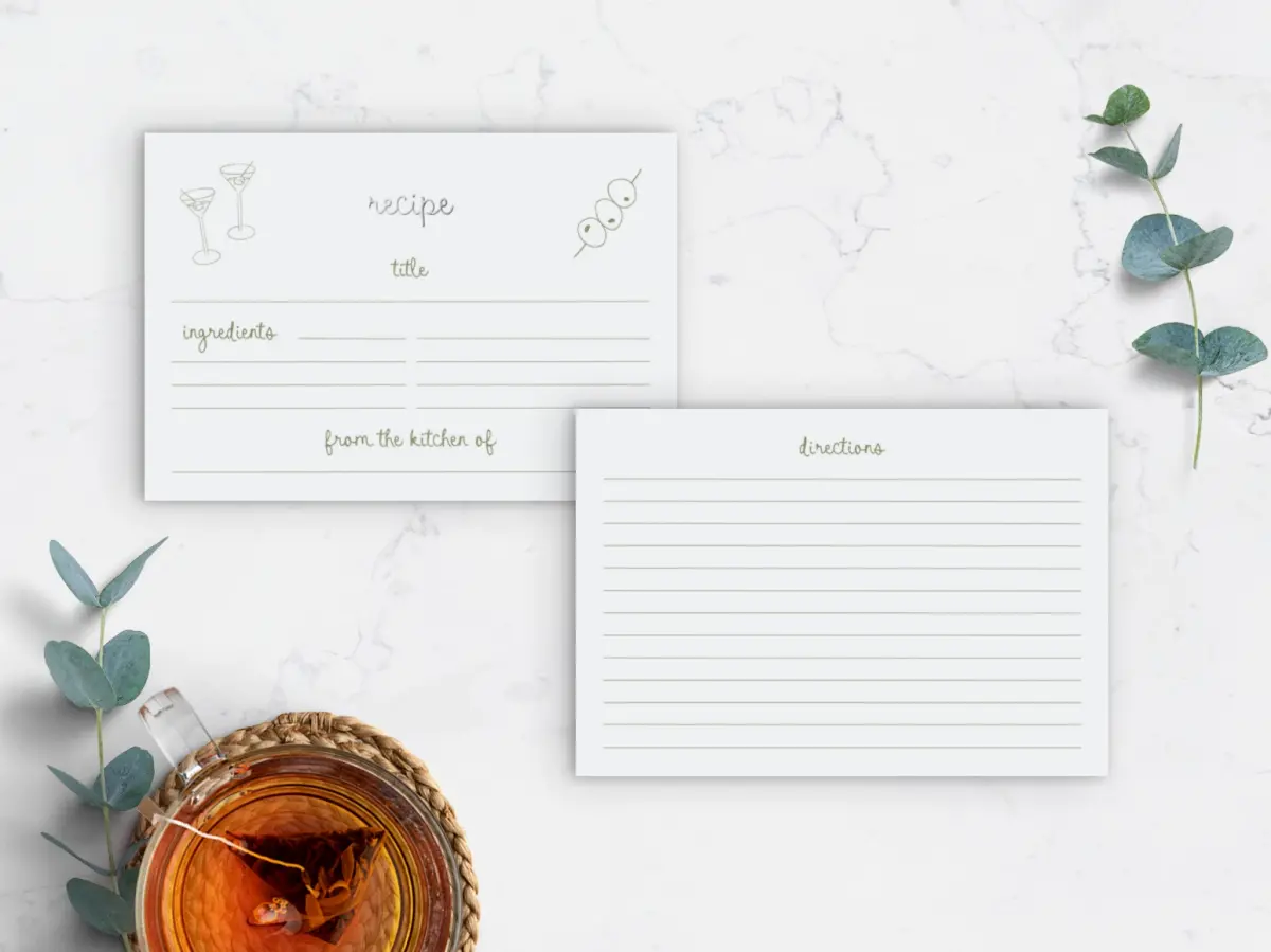 Recipe Card Back View