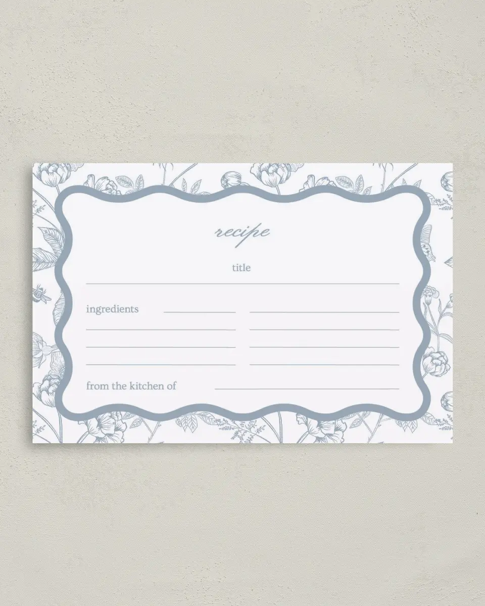 This is a 4" x 6" Personal Stationery called Something Blue printed in full color on Premium Smooth paper