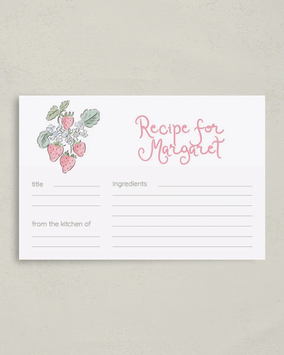 This is a 4" x 6" Personal Stationery called Berry in Love printed in full color on Premium Smooth paper
