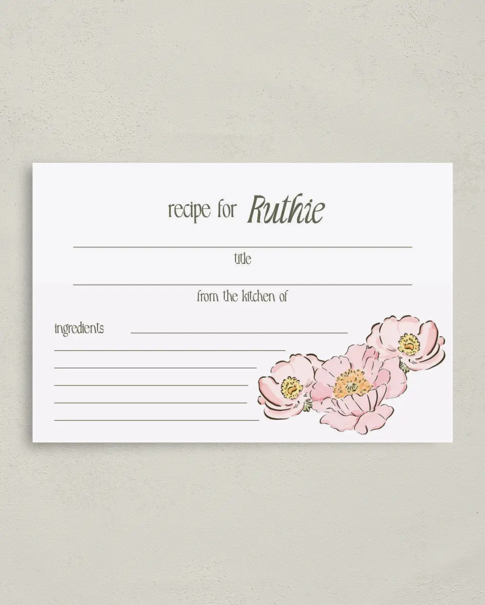 This is a 4" x 6" Personal Stationery called Floral Shower printed in full color on Premium Smooth paper
