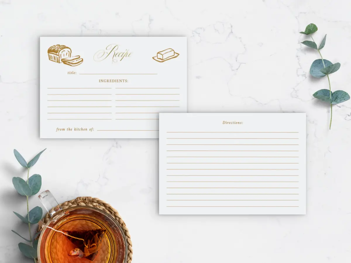 Recipe Card Back View