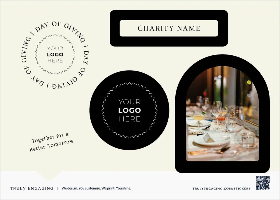 This is a 5" x 7" Business Sticker Postcard called Giving Grace printed in full color