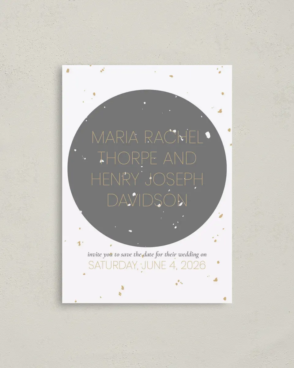 This is a 4" x 5.6" Save the Date Postcard called Truly, Madly, Deeply printed in full color on Soft Touch Finish paper