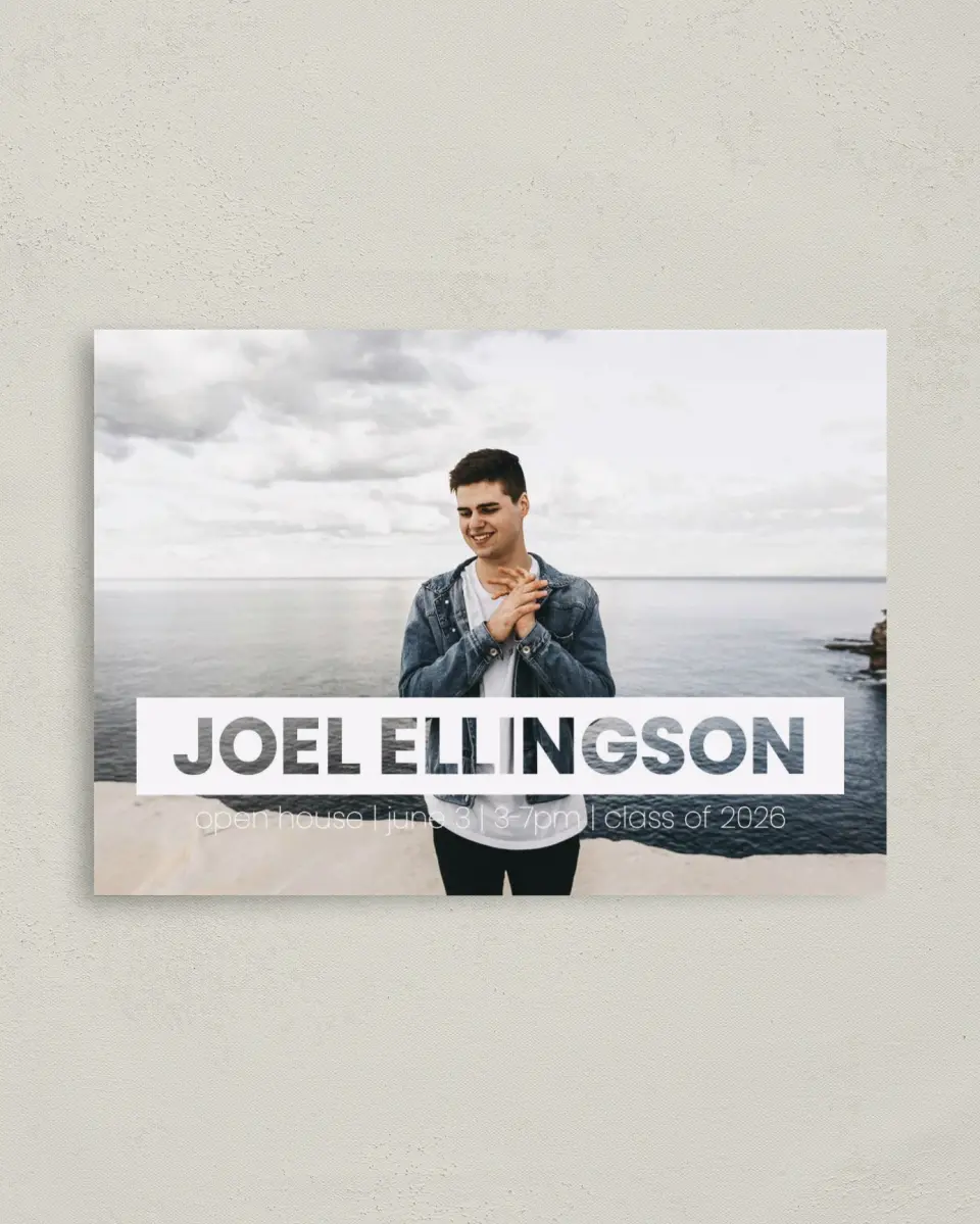 This is a 4" x 5.6" Graduation Announcement Postcard called Plaid Class printed in full color on Soft Touch Finish paper
