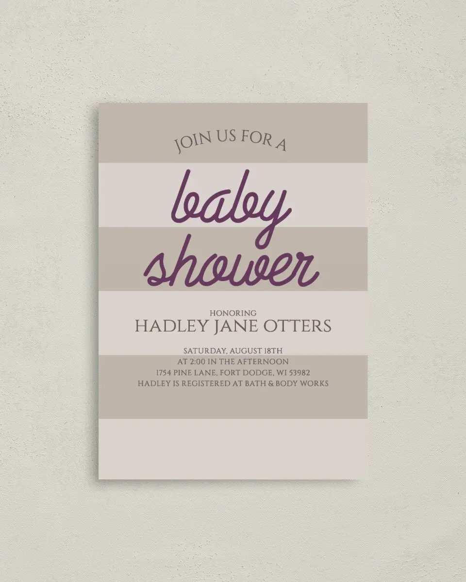 This is a 4" x 5.6" Baby Shower Invitation Postcard called Welcome, Little printed in full color on Soft Touch Finish paper