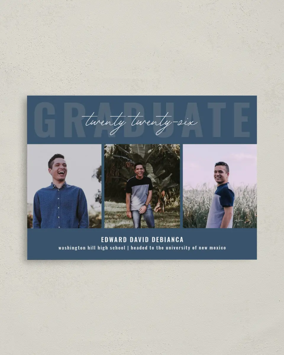 This is a 4" x 5.6" Graduation Announcement Postcard called I Did It! printed in full color on Soft Touch Finish paper