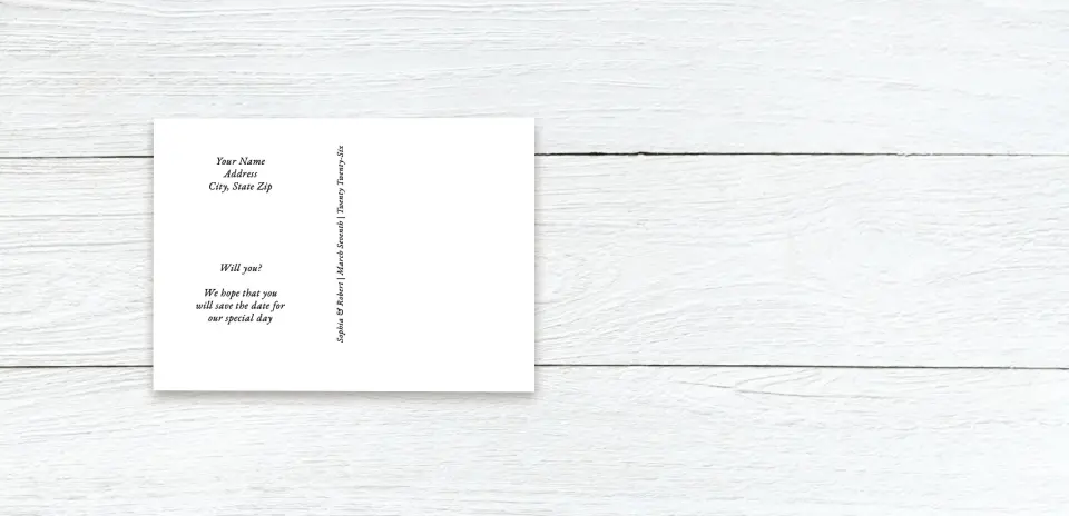Save the Date Postcard Back