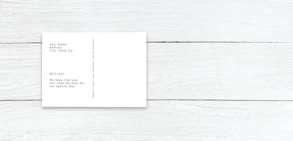 Save the Date Postcard Back