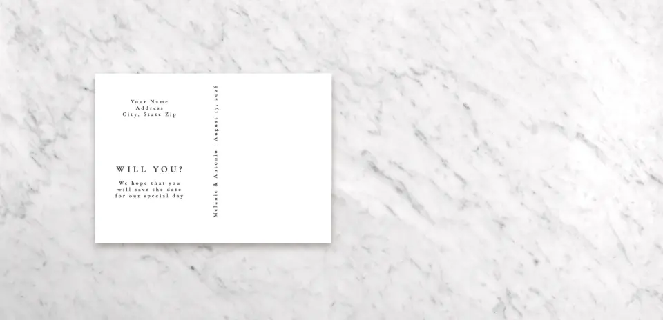 Save the Date Postcard Back