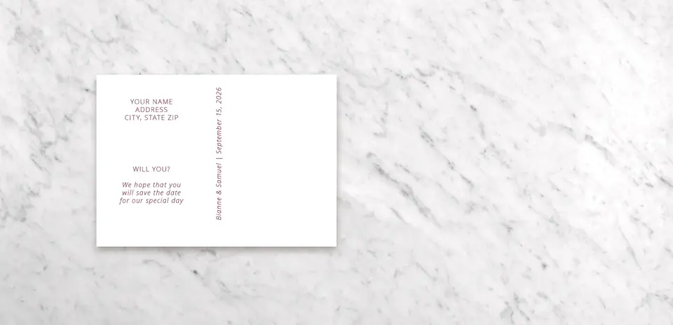 Save the Date Postcard Back