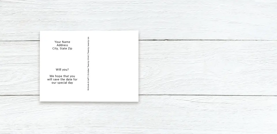 Save the Date Postcard Back