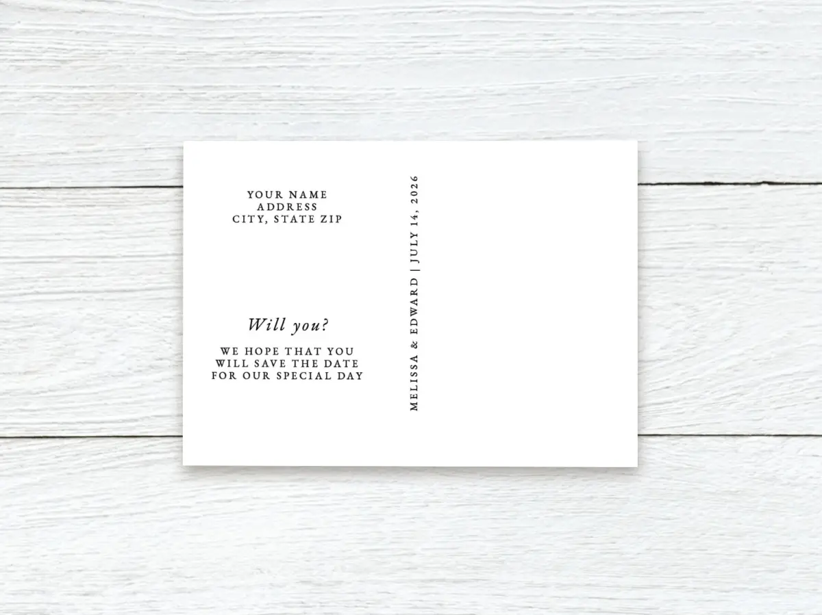 Save the Date Postcard Back
