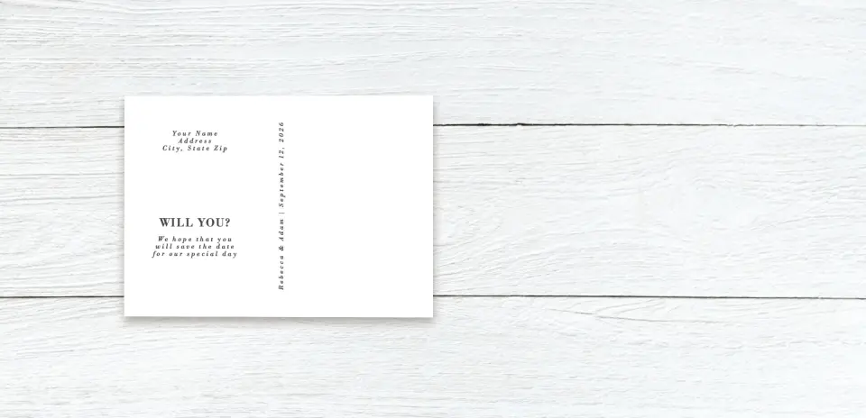 Save the Date Postcard Back