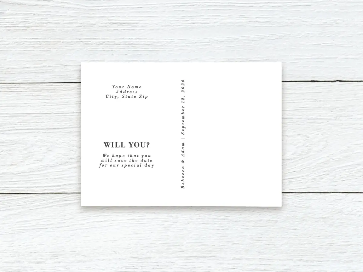 Save the Date Postcard Back