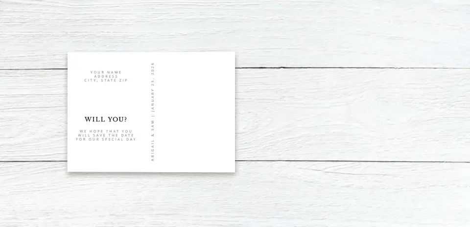 Save the Date Postcard Back