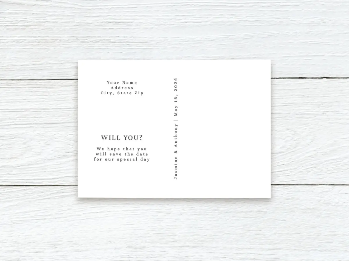 Save the Date Postcard Back