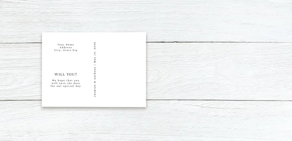 Save the Date Postcard Back