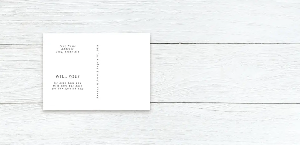 Save the Date Postcard Back