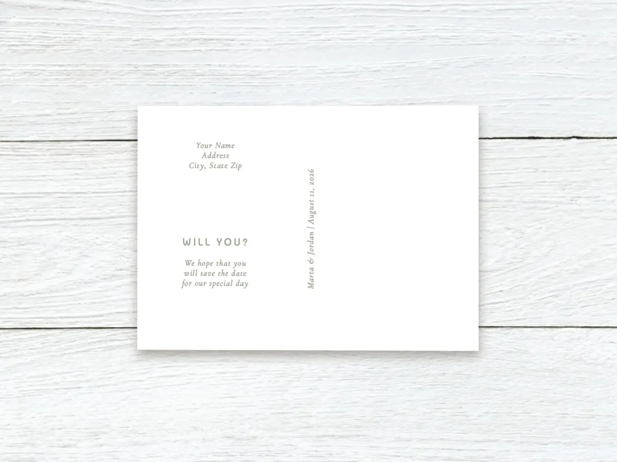 Save the Date Postcard Back