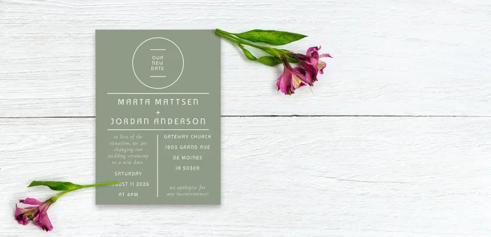 Save the Date Postcard Front