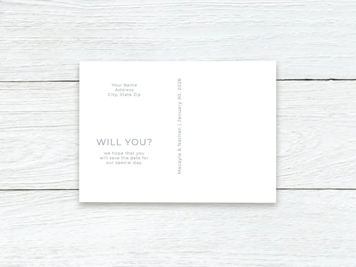 Save the Date Postcard Back