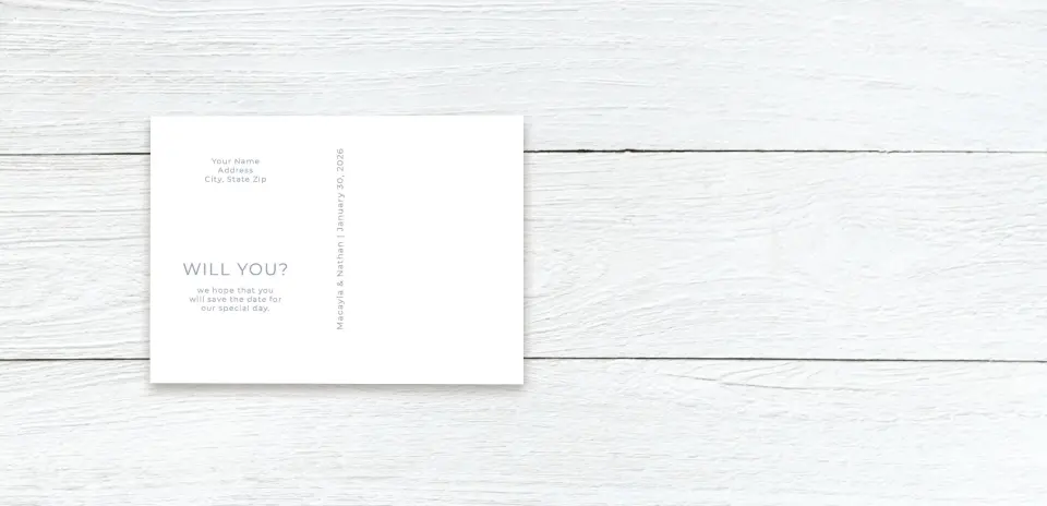 Save the Date Postcard Back