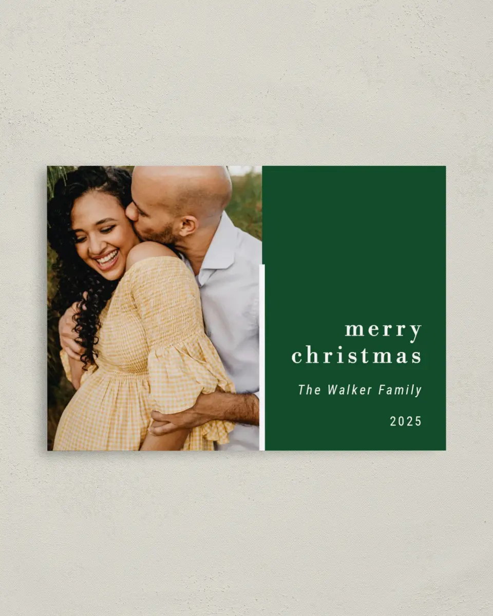 This is a 4" x 5.6" Christmas Card called Breathless Christmas printed in full color on Premium Smooth paper