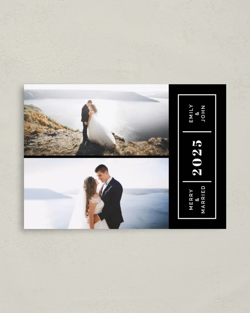 This is a 4" x 5.6" Christmas Card called Bold Year printed in full color on Premium Smooth paper