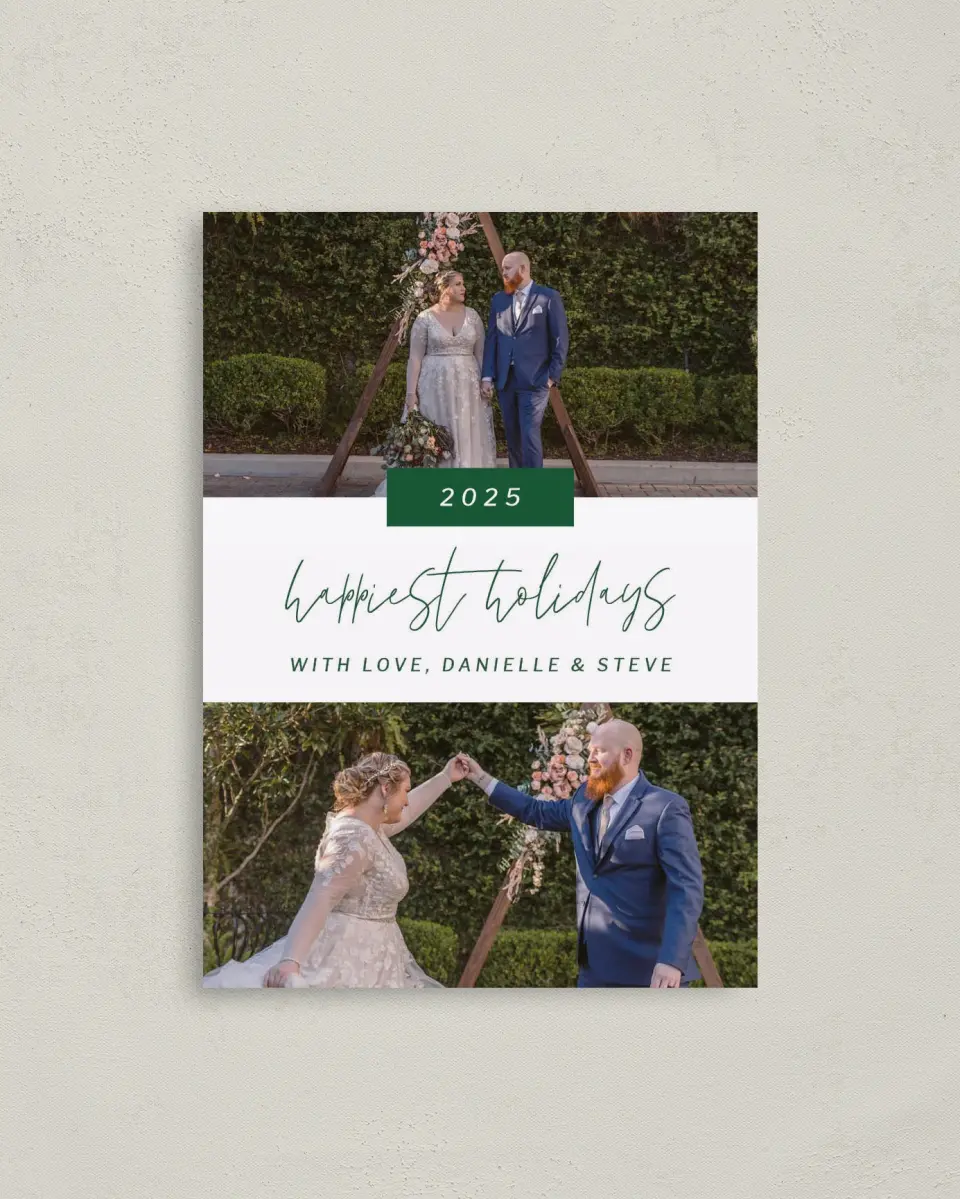 This is a 4" x 5.6" Christmas Card called Beautiful Holidays printed in full color on Premium Smooth paper