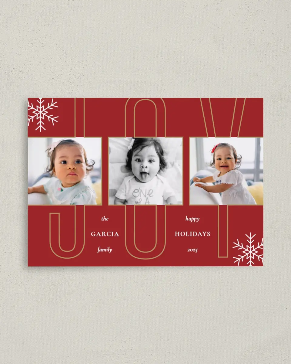 This is a 4" x 5.6" Christmas Card called Gigantic Joy printed in full color on Premium Smooth paper
