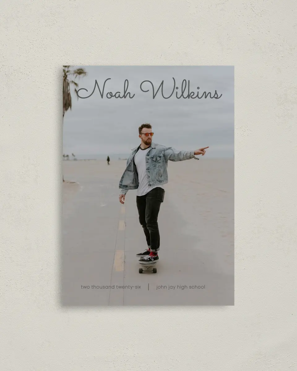 This is a 4" x 5.6" Graduation Announcement Postcard called Bold Rapture printed in full color on Soft Touch Finish paper