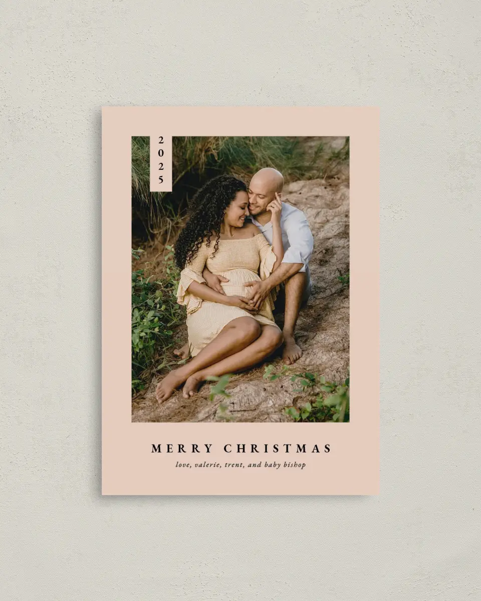 This is a 4" x 5.6" Christmas Card called Quiet Season printed in full color on Premium Smooth paper