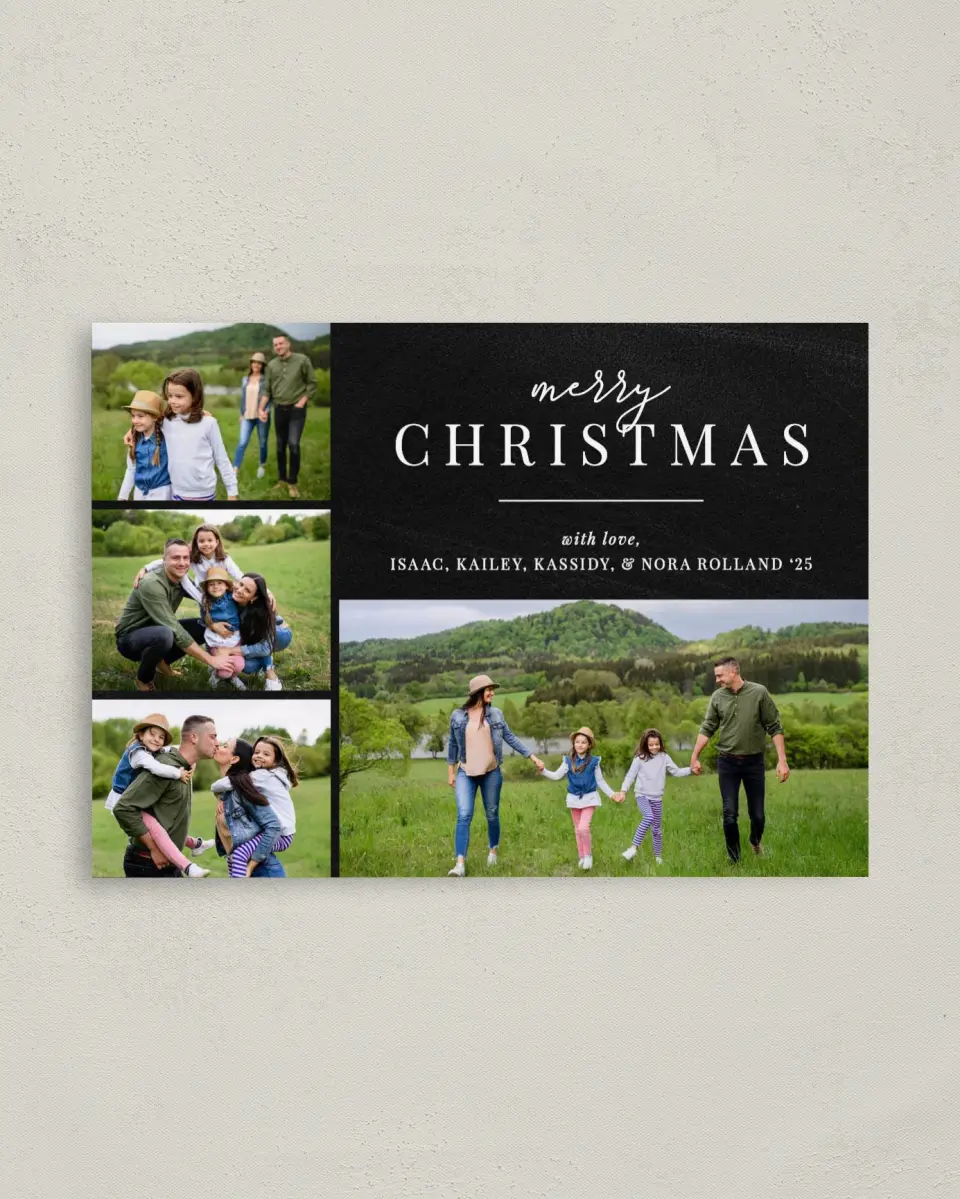 This is a 4" x 5.6" Christmas Card called Many Memories printed in full color on Premium Smooth paper